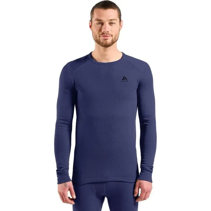 Bielizna termoaktywna z długim rękawem Odlo BL TOP crew neck l/s ACTIVE WARM roz. L Niebieska - Thermoactive