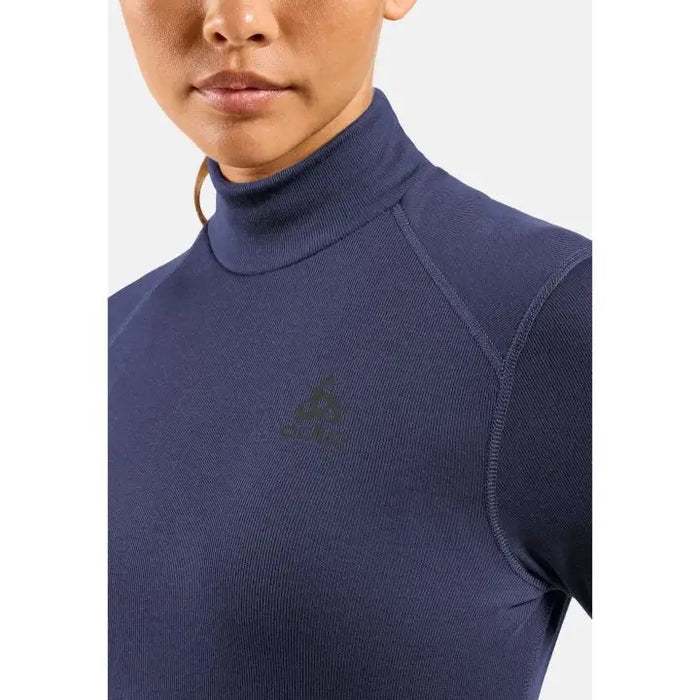 Bielizna termoaktywna z długim rękawem Odlo BL TOP turtle neck l/s ACTIVE WARM roz. S Niebieska - Thermoactive