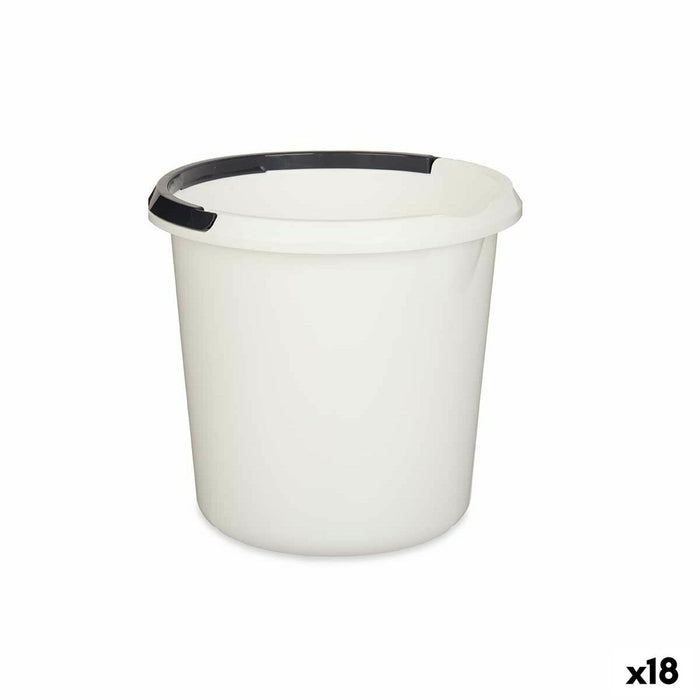 Bucket with Handle White Anthracite 10 L 30 x 28,5 x 30 cm (18 Units)