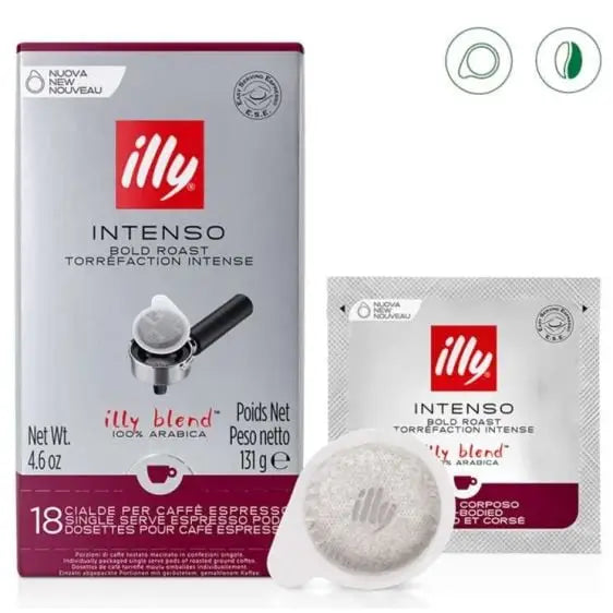 Biodegradable doses ILLY ESE Pods Intenso Dark Roast - 18 pieces - Кафе<<<Кафемашини<<<Малки електроуреди<<<TechnoMix