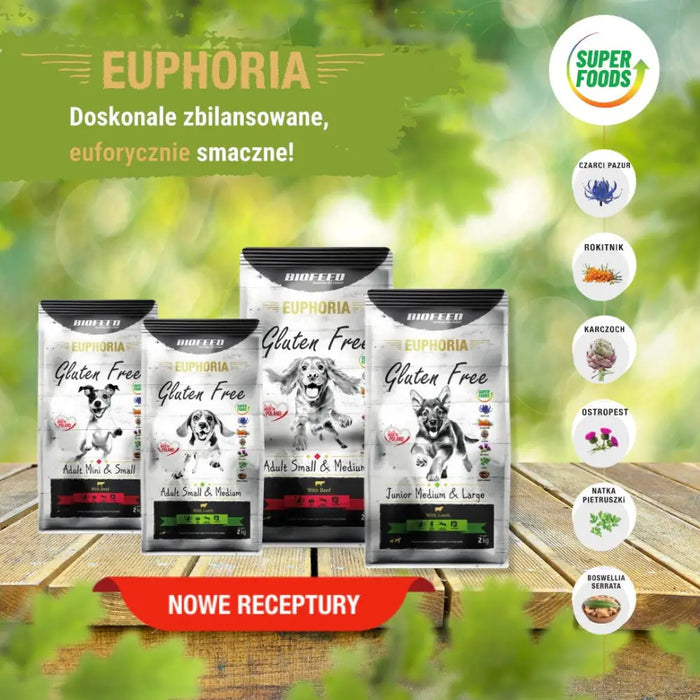 BIOFEED Euphoria Gluten Free Junior medium & large Beef - dry dog food - 12kg - Dry foodDLP-KAS<<<For