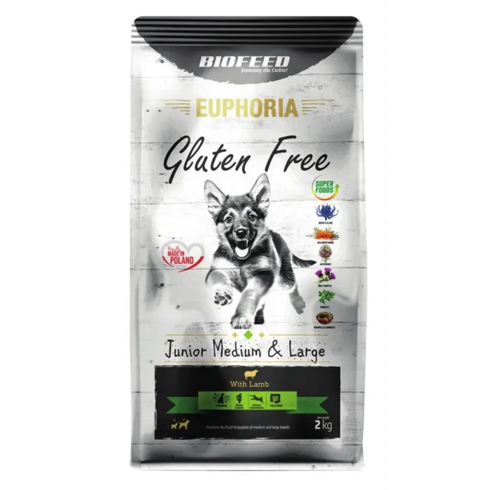 BIOFEED Euphoria Gluten Free Junior medium & large Lamb - dry dog food - 2kg - Dry foodDLP-KAS<<<For