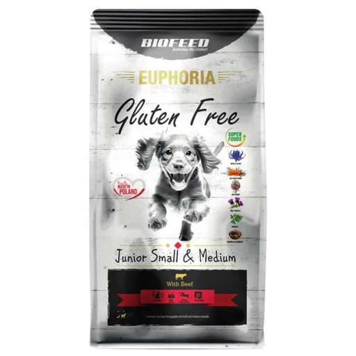 BIOFEED Euphoria Gluten Free Junior small & medium Beef - dry dog food - 12kg - Dry foodDLP-KAS<<<For