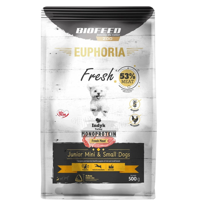 BIOFEED Euphoria Fresh Junior Turkey Monoprotein XS/S - dry dog food - 500g