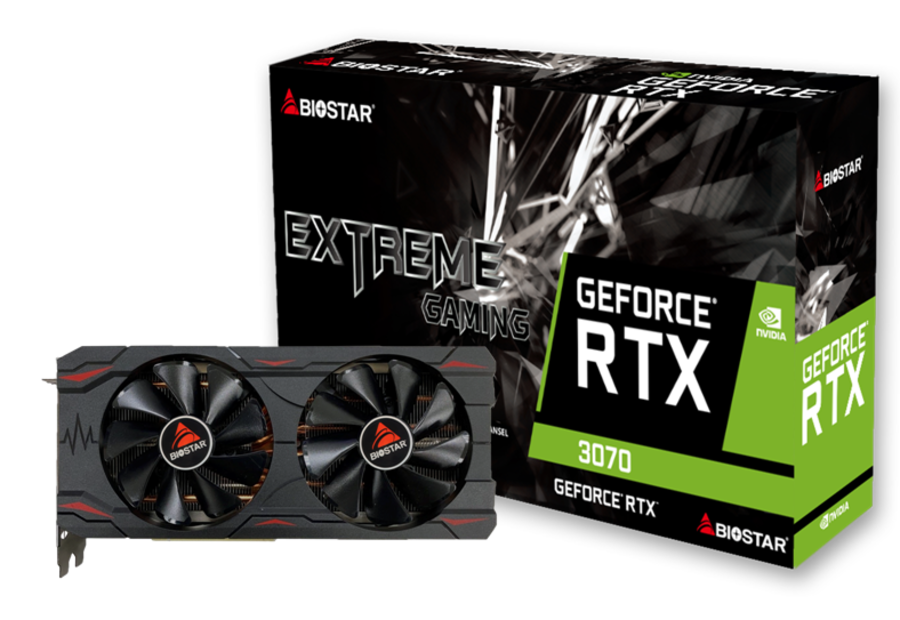 Video card BIOSTAR GeForce RTX 3070 EXTREME GAMING, 8GB GDDR6, 256 Bit, DP, HDMI