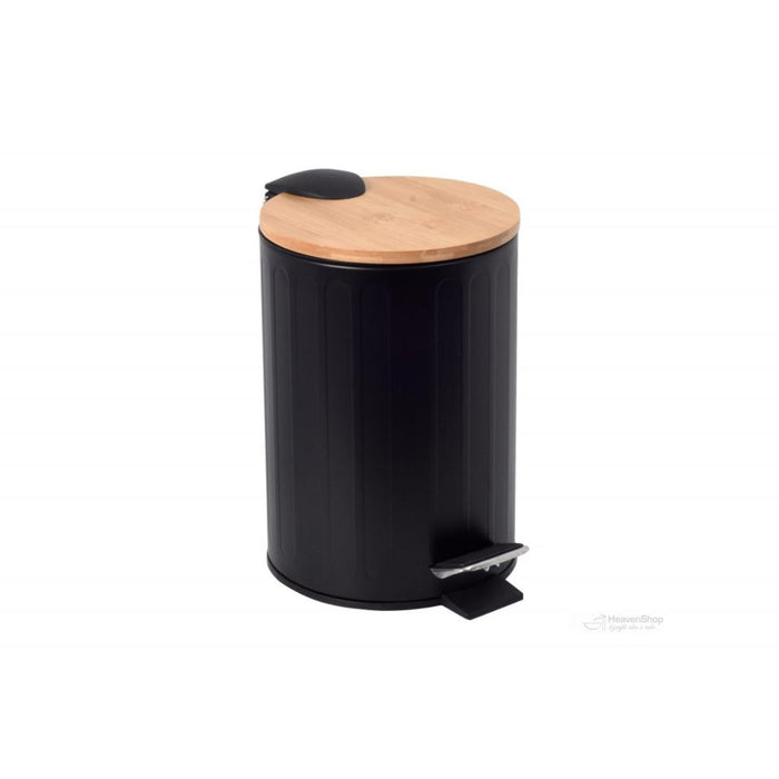BATHROOM BASKET RADO 3L BLACK WITH BAMBOO