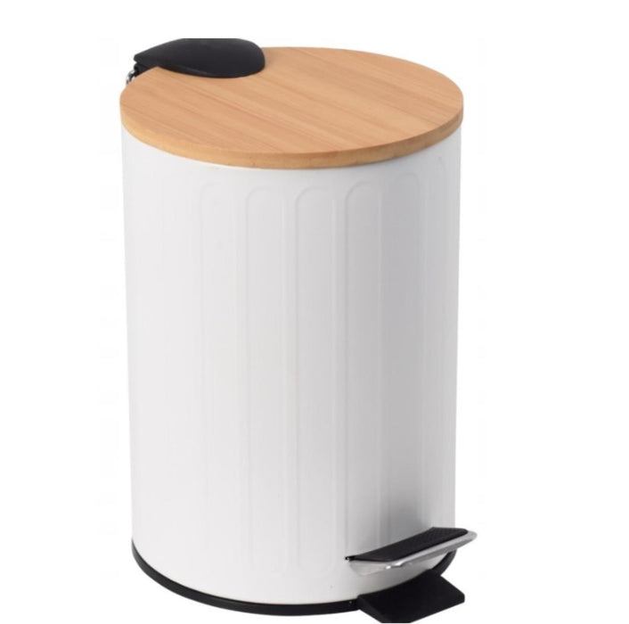 BATHROOM BASKET RADO 3L WHITE WITH BAMBOO
