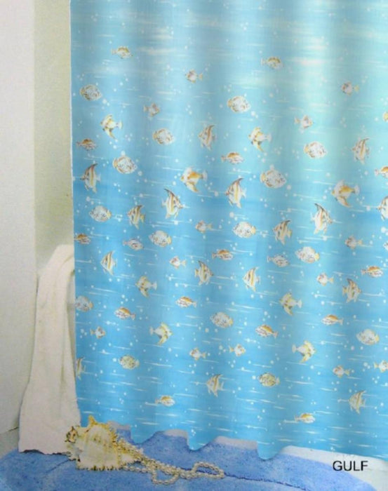 BATHROOM CURTAIN PEVA FISH BLUE