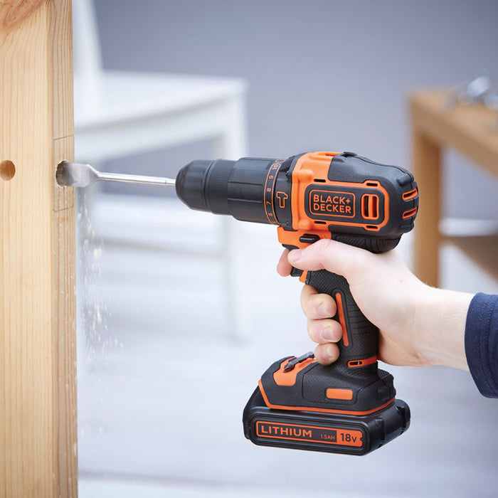 BATTERY DRILL BLACK&DECKER BDCHD18K-QW 18 V, 40.00 nm, NUMBER OF BATTERIES 1, 1.50 Ah, SUITCASE