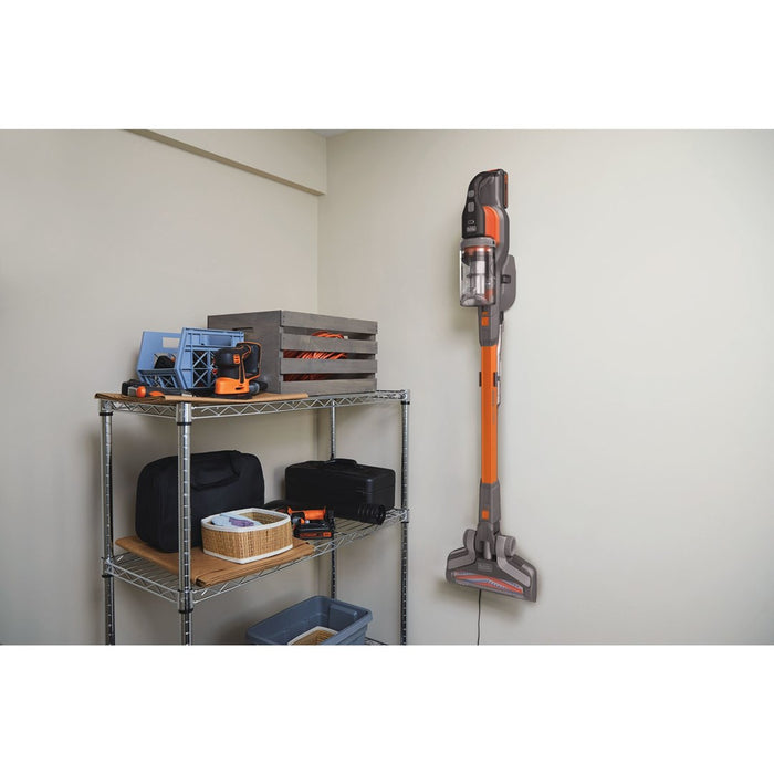 Black & Decker BHFEV182C-QW stick vacuum/electric broom 2-in-1 stick vacuum Battery Dry Bagless Orange, Titanium 2 Ah
