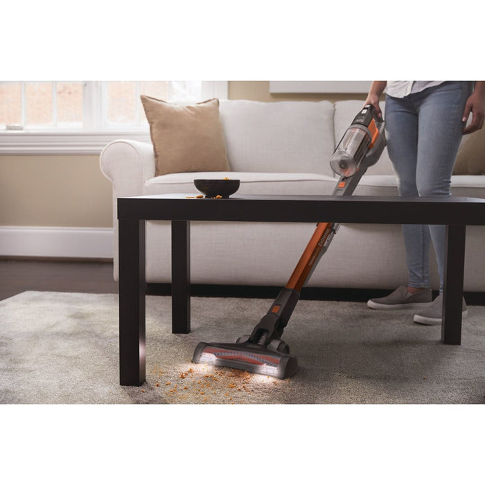 Black & Decker BHFEV182C-QW stick vacuum/electric broom 2-in-1 stick vacuum Battery Dry Bagless Orange, Titanium 2 Ah