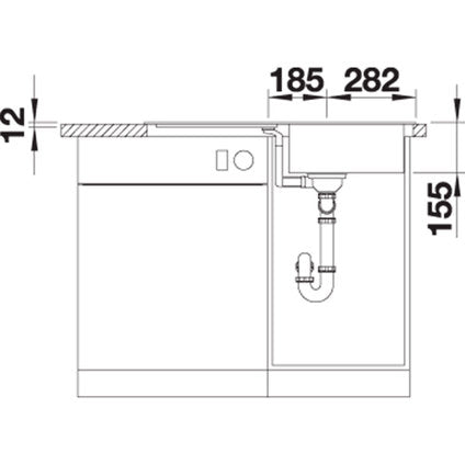 KITCHEN SINK BLANCO FLEX PRO 45S LEFT 86X48X15.5