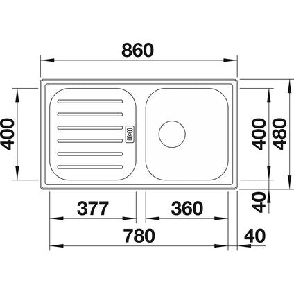 KITCHEN SINK BLANCO FLEX PRO 45S RIGHT 86X48X15.5