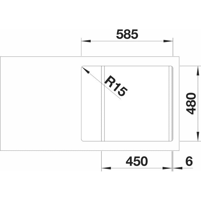 KITCHEN SINK BLANCO DINAS 45S MINI RIGHT 60X50 CM.