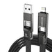 Blitzwolf BW-HDC7 4-in-1 USB + C + Lightning cable 240W 1.2m (black) - Combo Cables<<<USB cables<<<GSM