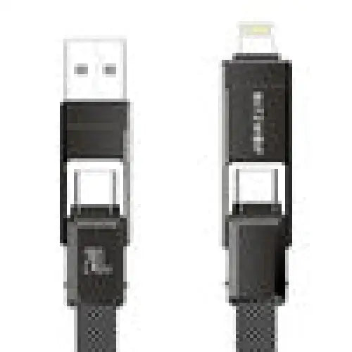 Blitzwolf BW-HDC7 4-in-1 USB + C + Lightning cable 240W 1.2m (black) - Combo Cables<<<USB cables<<<GSM