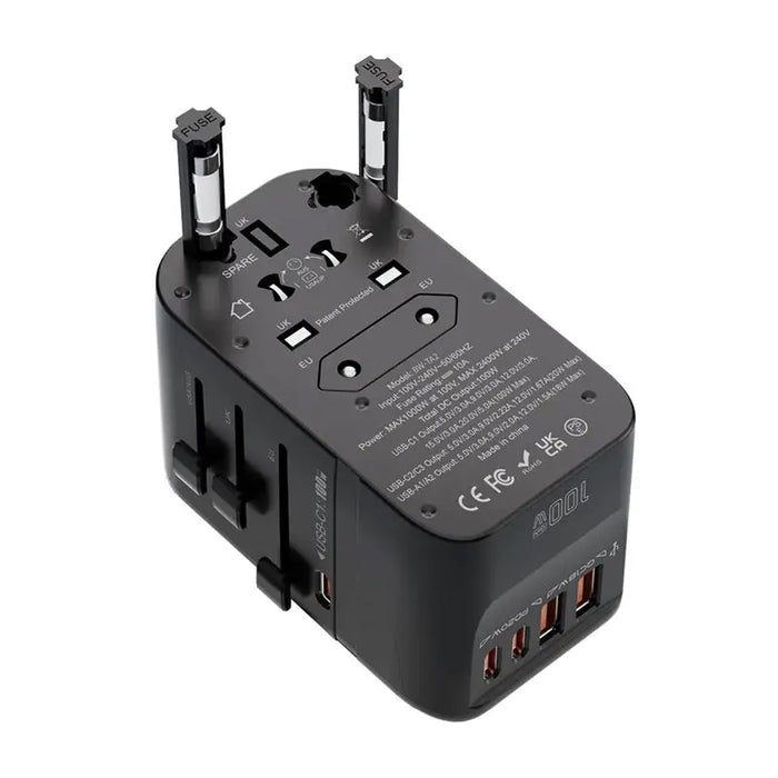 Blitzwolf BW-TA2 5-in-1 Travel Adapter 2xUSB PD + 2xC QC + C GaN 100W - Adapters connectors and converters<<<IT