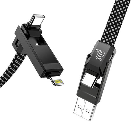 Blitzwolf BW-HDC7 4-in-1 USB+C+Lightning cable 240W 1.2m (black)