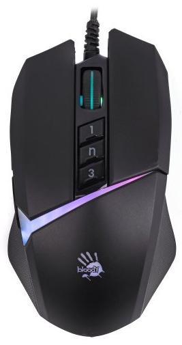Gaming optical mouse A4 Bloody W60 Max Stone, Wired, USB, RGB, 10000cpi, 8 buttons, Black