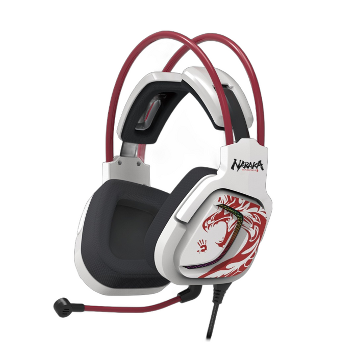 Gaming headphones A4TECH Bloody G575 Naraka, USB, 7.1, RGB, Microphone, White