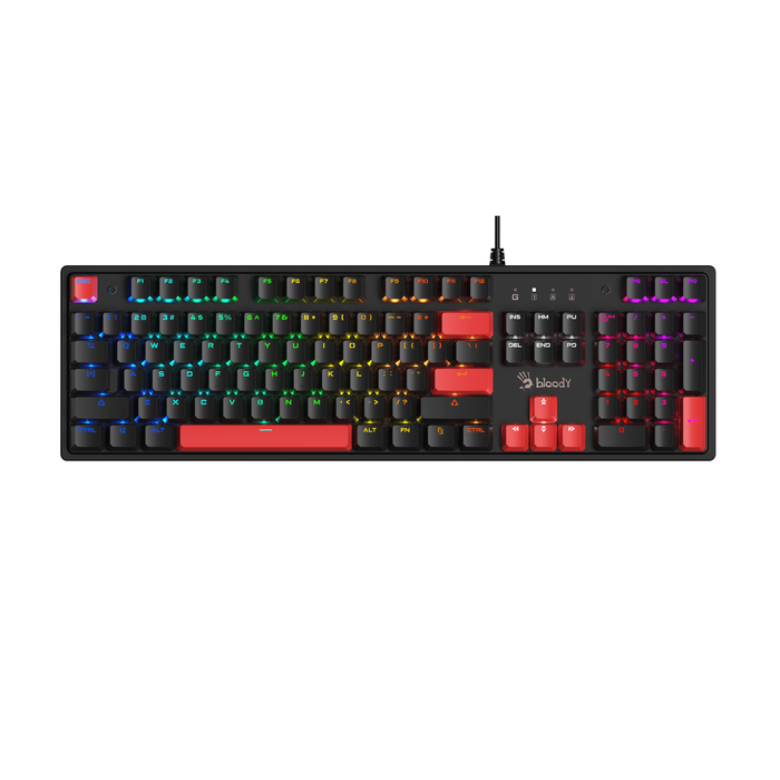 A4tech Bloody S520N Fire Black - BLMS Red Plus Switch Gaming Mechanical Keyboard