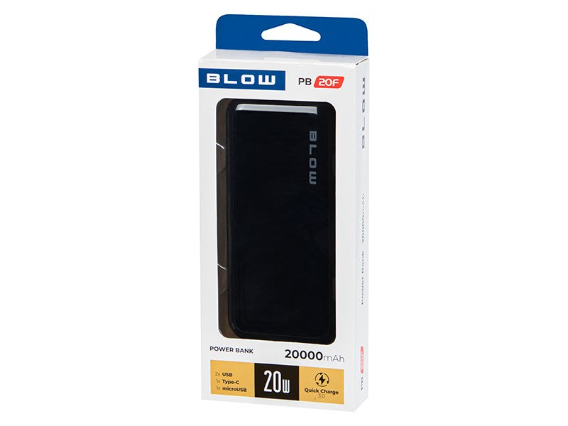 Power Bank 20000mAh QC+PD 20W + lightning PB20E