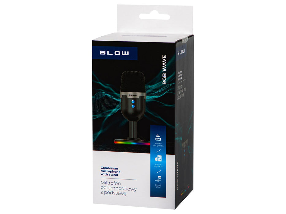 Studio microphone with BLOW LED stand