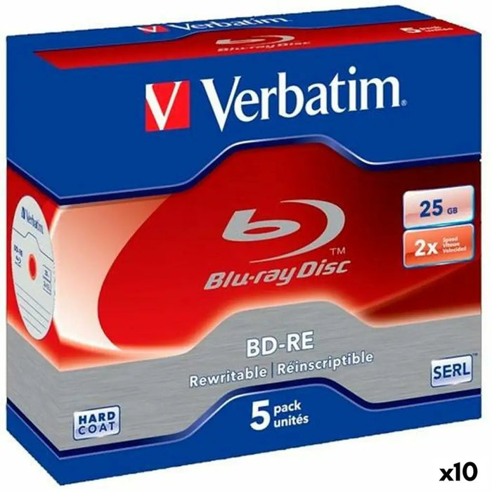 Blu-ray BD-RE Verbatim 25 GB 6x 5 Pieces (10 Units) - Електроника Звук<<<Компютри| Електроника<<<BigBuy&&&CD и