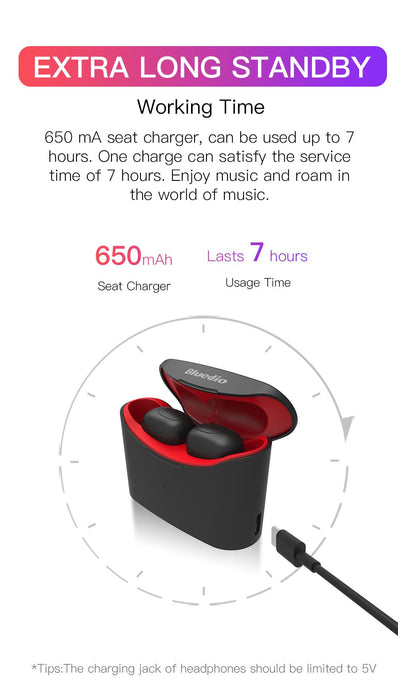 Bluedio T-elf Wireless bluetooth headset TWS stereo microphone with Powerbank - Wireless Earphones and Headphones