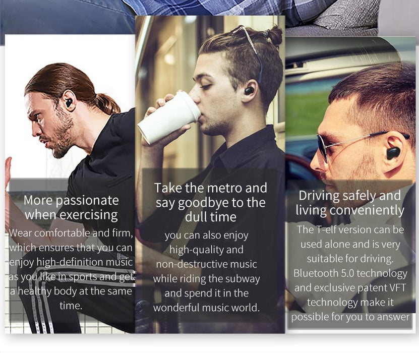 Bluedio T-elf Wireless bluetooth headset TWS stereo microphone with Powerbank - Wireless Earphones and Headphones