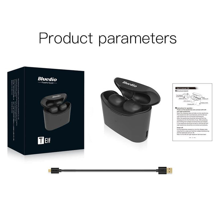 Bluedio T-elf Wireless bluetooth headset TWS stereo microphone with Powerbank - Wireless Earphones and Headphones