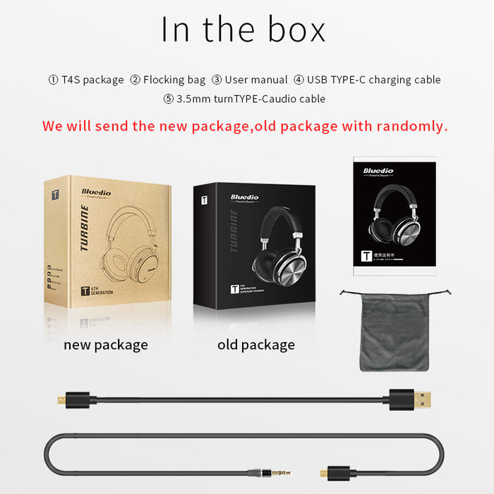 Bluedio T4S Bluetooth 4.2 Wireless Headphones ANC Extra Bass - Wireless Earphones