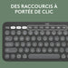 Bluetooth Keyboard with Support for Tablet Logitech K380 French Grey Graphite Dark grey AZERTY - Електроника Периферни