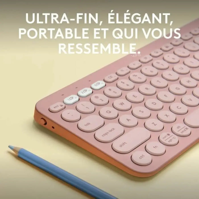 Bluetooth Keyboard with Support for Tablet Logitech K380 French Pink AZERTY - Електроника Периферни и резервни