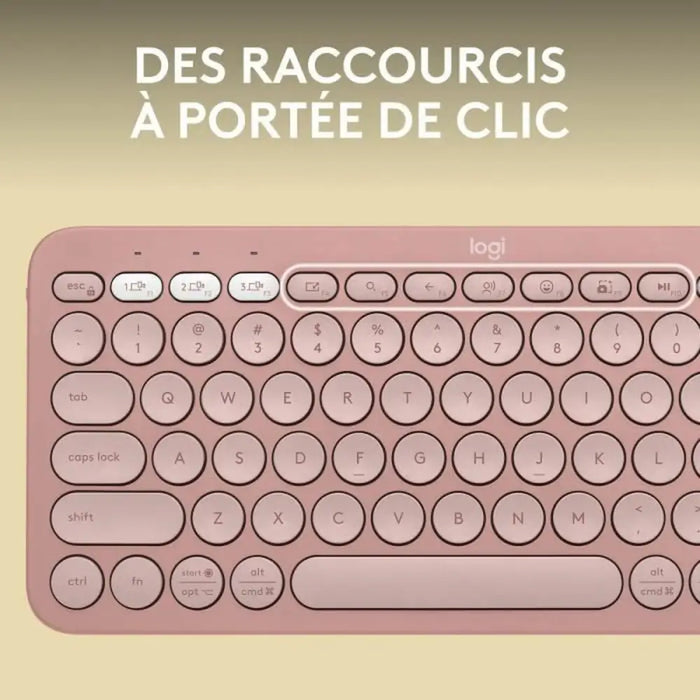 Bluetooth Keyboard with Support for Tablet Logitech K380 French Pink AZERTY - Електроника Периферни и резервни