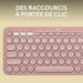 Bluetooth Keyboard with Support for Tablet Logitech K380 French Pink AZERTY - Електроника Периферни и резервни