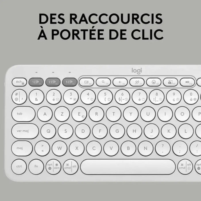 Bluetooth Keyboard with Support for Tablet Logitech K380 French White AZERTY - Електроника Периферни и резервни