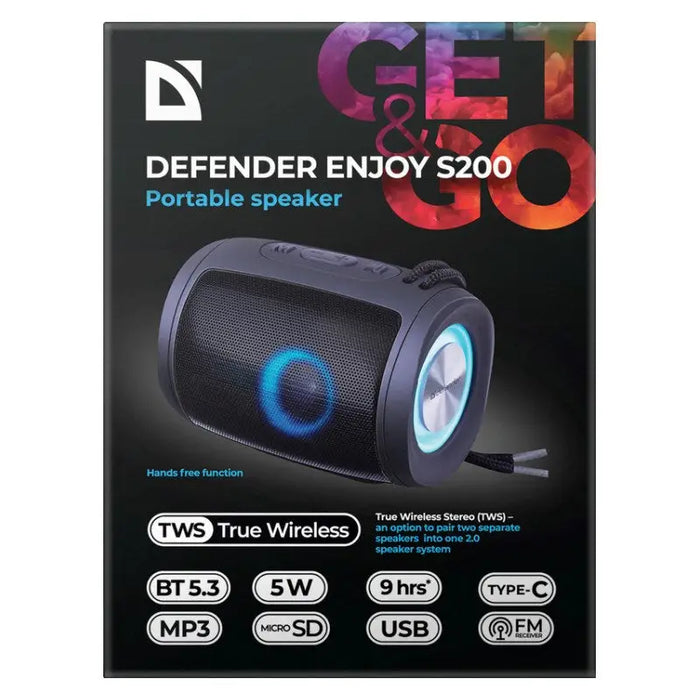 BLUETOOTH SPEAKER DEFENDER S200 5W BLACK - Portable speakersAKG-GLO<<<GSM accessoriesAKG<<<ActionPL