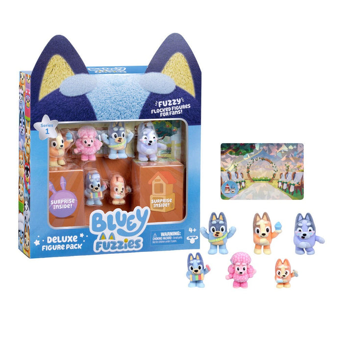 Moose Bluey - Fuzzies Deluxe Figure Set, 8 Pieces