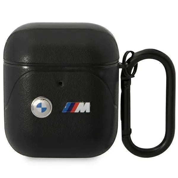 BMW BMA222PVTK AirPods 1/2 cover black/black Leather Curved Line - Cell phone cases and covers<<<HurtelXML