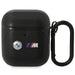 BMW BMA222PVTK AirPods 1/2 cover black/black Leather Curved Line - Cell phone cases and covers<<<HurtelXML