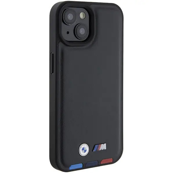 BMW BMHCP15S22PTDK iPhone 15 6.1’’ black/black Leather Stamp Tricolor - Cell phone cases and covers<<<HurtelXML