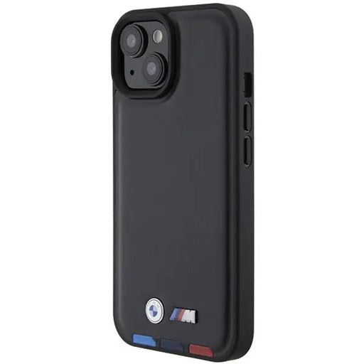 BMW BMHCP15S22PTDK iPhone 15 6.1’’ black/black Leather Stamp Tricolor - Cell phone cases and covers<<<HurtelXML