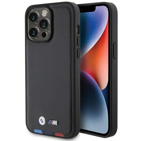 BMW BMHCP15X22PTDK iPhone 15 Pro Max 6.7’’ black/black Leather Stamp Tricolor - Cell phone cases and covers<<<HurtelXML