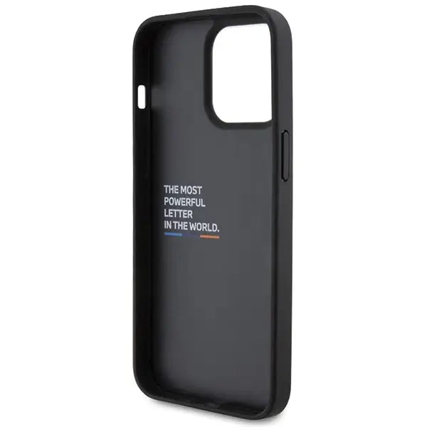 BMW BMHCP15X22PTDK iPhone 15 Pro Max 6.7’’ black/black Leather Stamp Tricolor - Cell phone cases and covers<<<HurtelXML