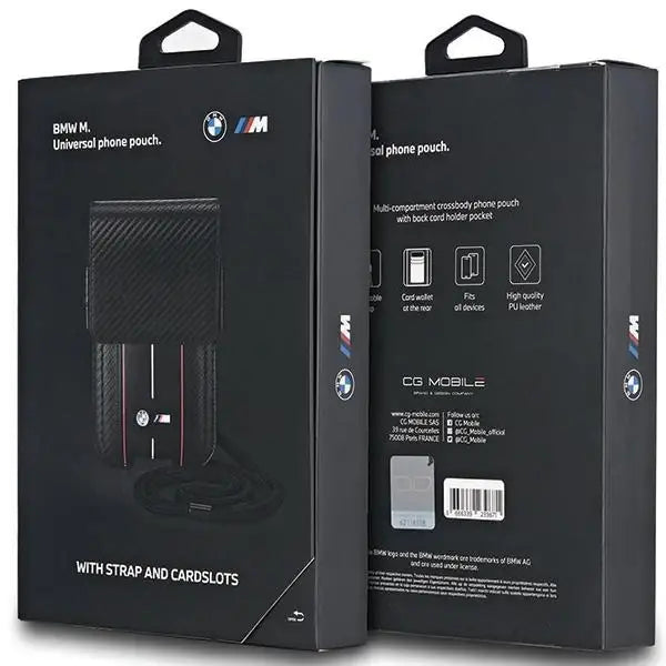 BMW Carbon & Red Stripe phone bag - black - Others<<<HurtelXML