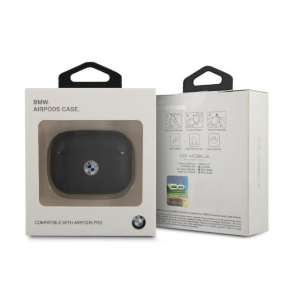 BMW Genuine Leather Silver Logo AirPods Pro Case - Black - Cell phone cases and covers<<<HurtelXML
