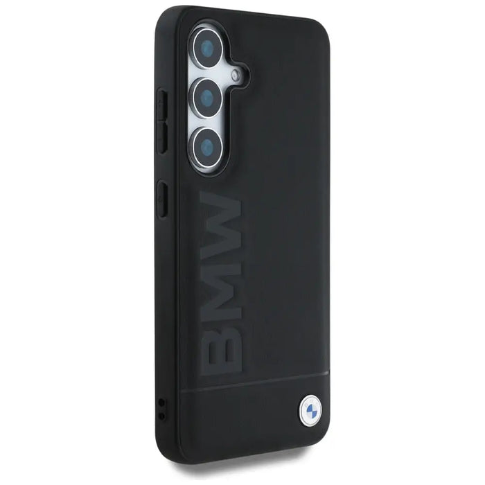 BMW Leather Big Wordmark Case for Samsung Galaxy S25+ - Black - Cell phone cases and covers<<<HurtelXML