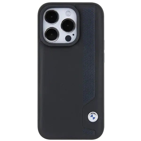 BMW Leather Blue Dots case for iPhone 15 Pro - black - Cell phone cases and covers<<<HurtelXML