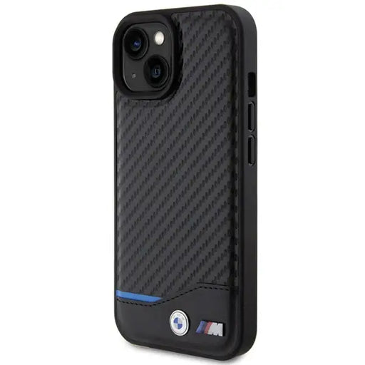 BMW Leather Carbon case for iPhone 15 - black - Cell phone cases and covers<<<HurtelXML